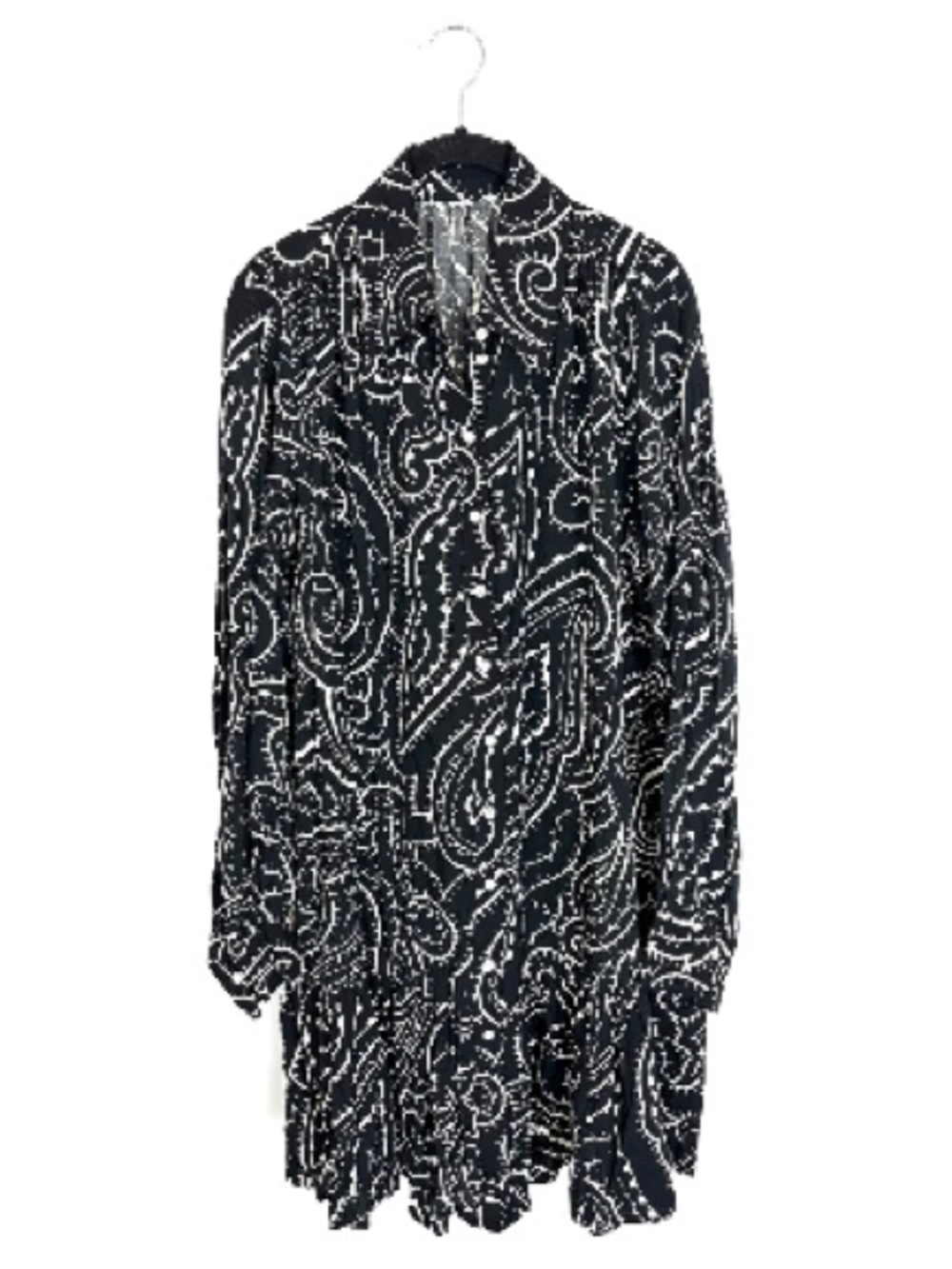 COMING SOON Reunited Black and White Abstract Button Up Dress
